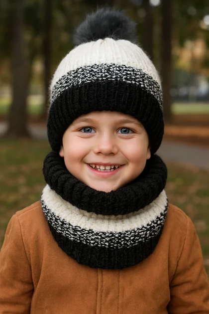 کلاه و شالگردن پسرانه و دخترانه کد225