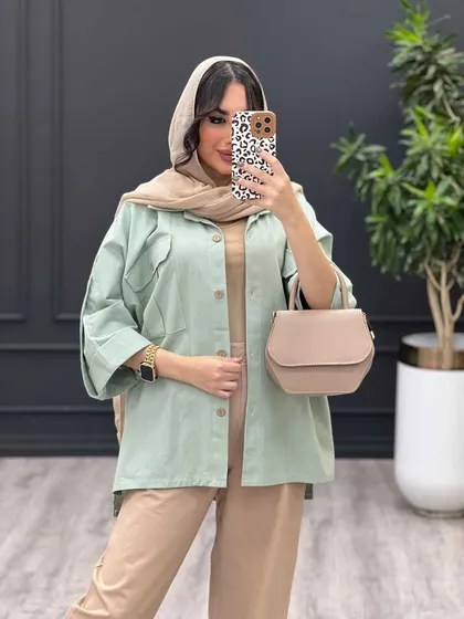 مانتو دوجیب پیله آستین پاگن