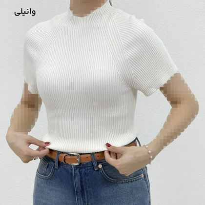 تیشرت زنانه بافت آستین کوتاه | آی بولک