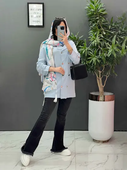 مانتو ده دکمه آستین پاگن