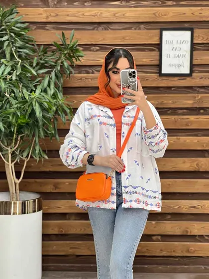 مانتو شومیزی گلدوزی مثلثی