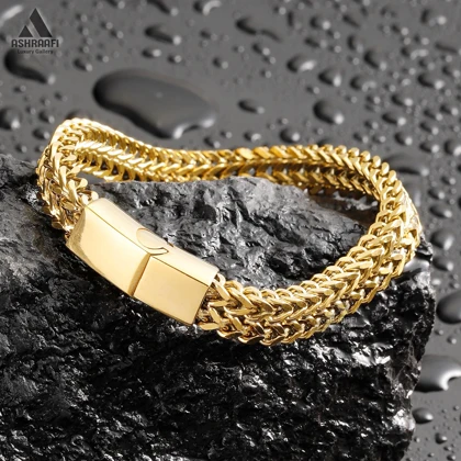 دستبند مردانه بافت زنجیری Steel Braided Bracelet G1