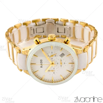 ساعت رادو مردانه سرامیکی سه موتوره دورنگ طلایی 102601