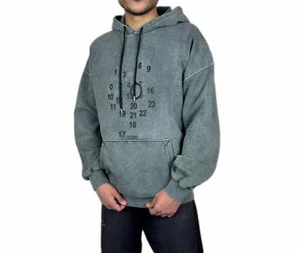 هودی سنگشور مردانه سبز زیتونی با قواره باکسی