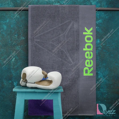 حوله ورزشی Reebok رنگ طوسی سبز بزرگ