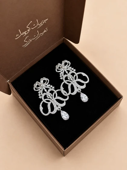 گوشواره جواهری بزرگ تک نگین