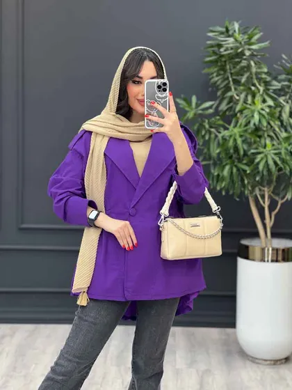 مانتو لینن بغل کش تک دکمه