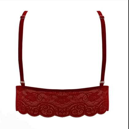 ست شورت و نیم‌تنه زنانه زرشکی مدل گیپور