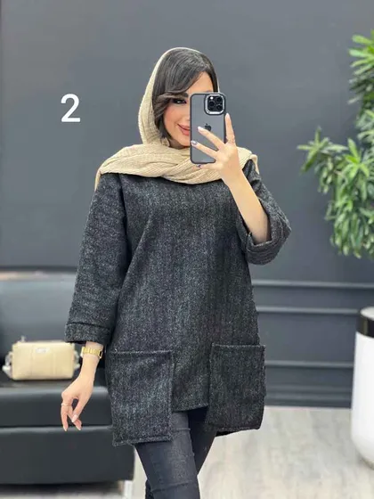 پالتو جلو بسته یقه چاک‌دار
