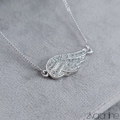 گردنبند ژوپینگ طرح بال فرشته نقره ای 50069