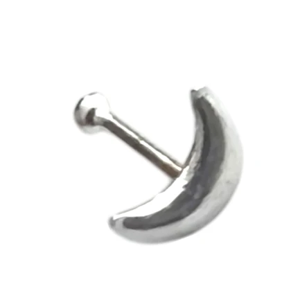 پیرسینگ بینی نقره‌ای طرح ماه