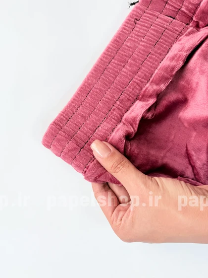 شلوار مخمل ساده کمرکش