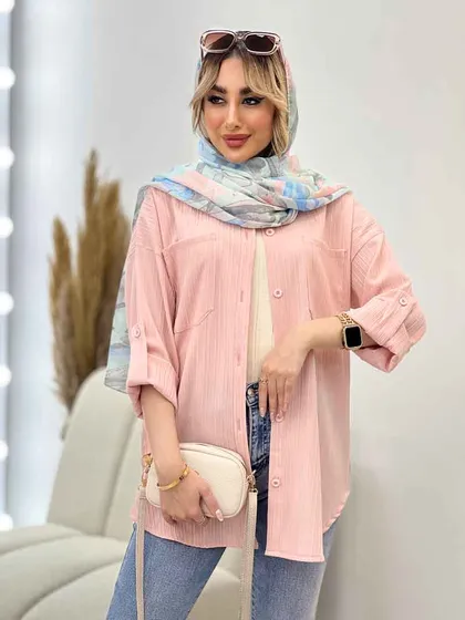 شومیز کراش دو جیب جلو دکمه