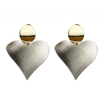 گوشواره قلبی استیل براق