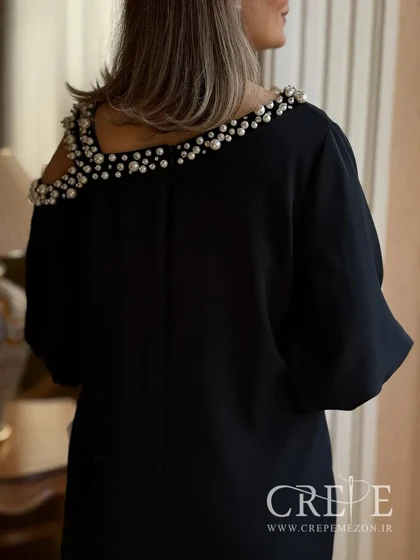 پیراهن میدی یقه مرواریدی