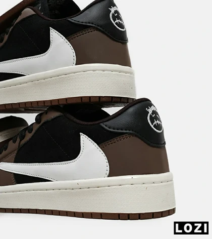 کفش کتانی مردانه قهوه ای مشکی سفید NIKE travis scott