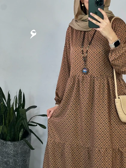 پیراهن مانتویی بلند تینا