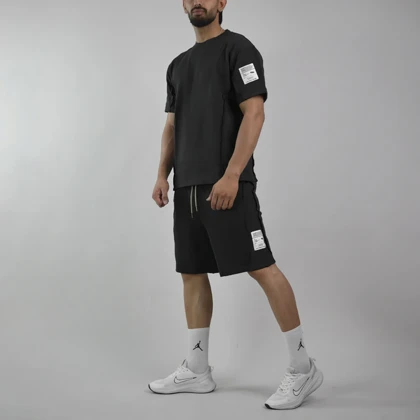 ست تیشرت و شلوارک اسپرت دنیم ور مدل HZ-202 مشکی