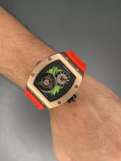 ساعت مچی ریچارد میل صفحه طرح گل قرمز Richard Mille Flower