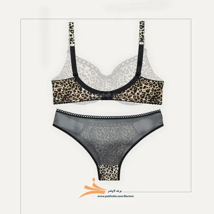 ست پلنگی لاکرا فنردار برند بارون لاوندر کد 3035 Leopard