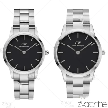 ست ساعت دنیل ولینگتون آیکونیک لینک سیلور مشکی 103646