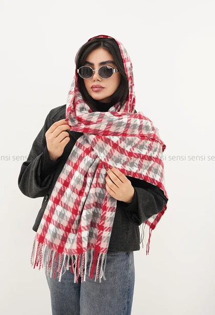 شال 4خونه پیچازی پشمی کد1004701