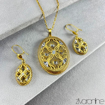 نیم ست طرح طلا دورنگ 10168