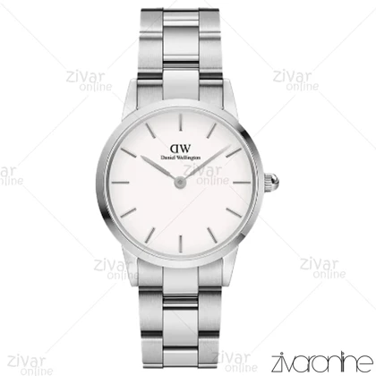 ساعت دنیل ولینگتون آیکونیک لینک زنانه نقره ای صفحه سفید 103455