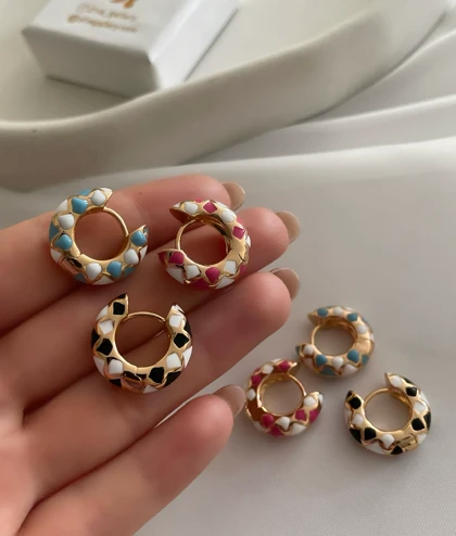 گوشواره های مینا کاری ژوپینگ