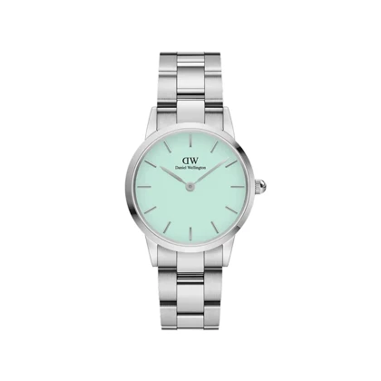 ساعت دنیل ولینگتون زنانه آیکونیک لینک سیلور سبز اسمال DW-4105-L
