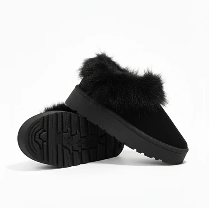 نیم بوت اگ ساده خز دار مشکی کد 294965