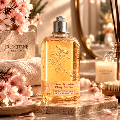 ژل حمام و دوش لواچن مدل Cherry Blossom لوکسیتان L’Occitane