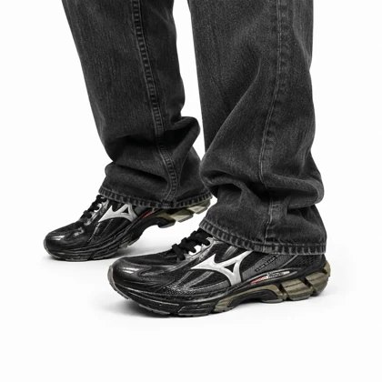 کفش کتانی مردانه و بزرگ پا (کیفیتاورجینال) مدل میزانو مشکی Mizuno