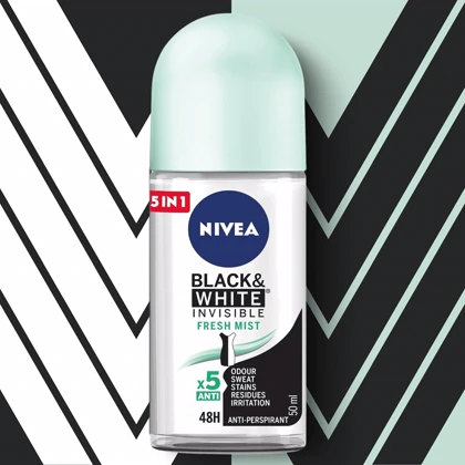 رول ضد تعریق زنانه نیوآ مدل Black &White Fresh Mist 48H حجم 50ml