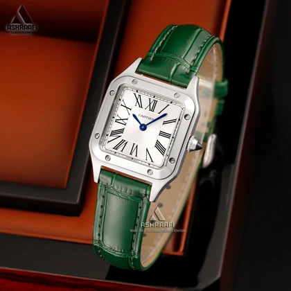 ساعت زنانه کارتیه سبز Cartier Santos-Dumont SSG28
