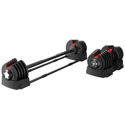 ست دمبل و هالتر متغیر بدنسازی طرح بوفلکس وزن 40 کیلوگرمی مدل Multifunction Adjustable 2 in 1 دو کاره بسته یک عددی