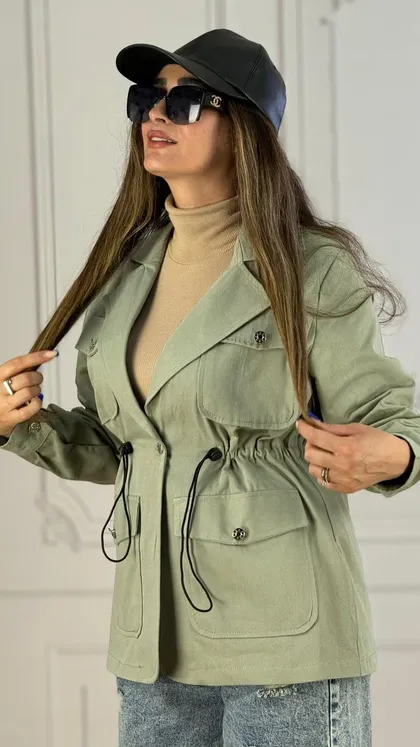 پالتو چهار جیب کمر کش زنانه