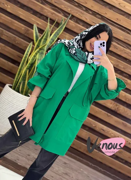 مانتو آستین گت یقه پاگن