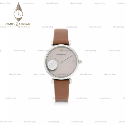 ساعت مچی امپریو آرمانی قهوه ای صفحه طوسی Emporio Armani