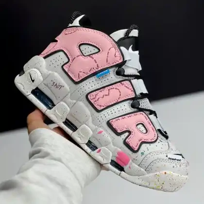 کفش نایک ایر مور آپتمپو کرم صورتی Nike Air More Uptempo Cream Pink