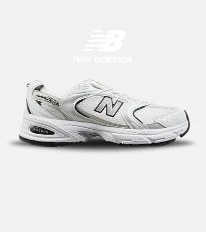 کفش کتانی مردانه و زنانه سفید نقره ای NEW BALANCE 530 مدل 3143