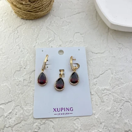 نیم ست زنانه ژوپینگ طرح جواهری با نگین اشکی