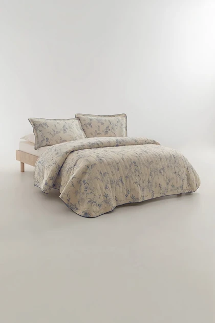 سرویس روتختی دو نفره Yataş مدل Gray پنبه ویسکون - آبی