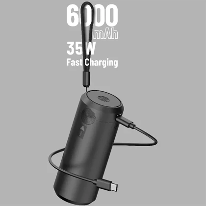 جارو شارژی و پاوربانک 6000 میلی آمپر پرودو مدل PORODO 160W PDS5BK