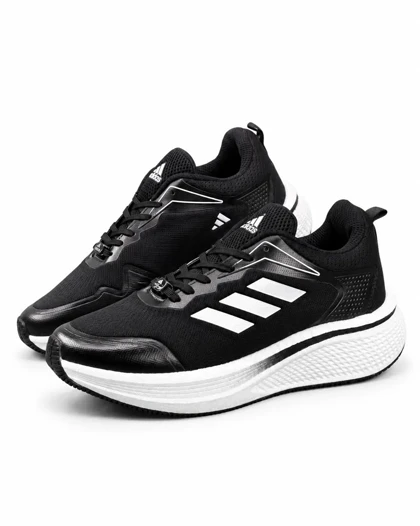 کفش کتانی مردانه بزرگ پا مدل آدیداس زیره بست مشکی سفید ADIDAS