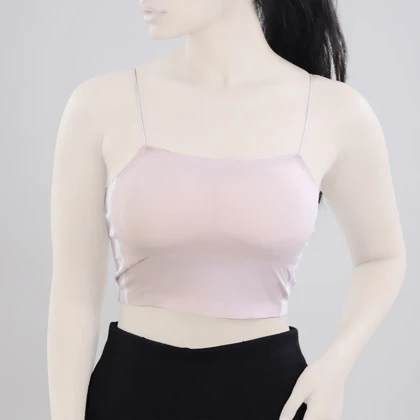 نیم‌تنه کاپ‌دار لیزری ورزشی زنانه مدل 5B0194 صورتی روشن