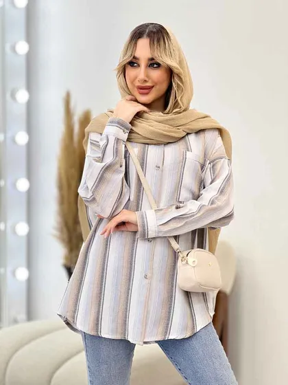 شومیز راه راه دو جیب