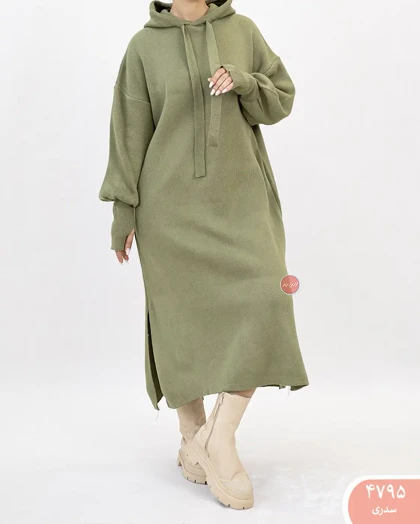 پیراهن بافت کلاه دار 4795