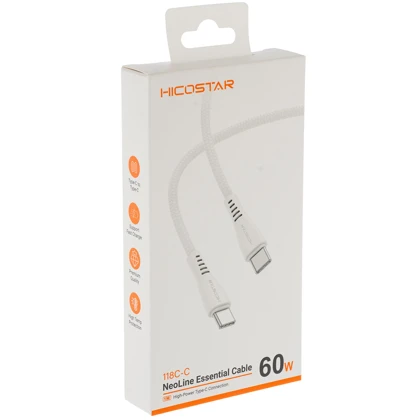 کابل تایپ سی 60 وات هایکو استار Hicostar مدل 118C-C طول 1 متر