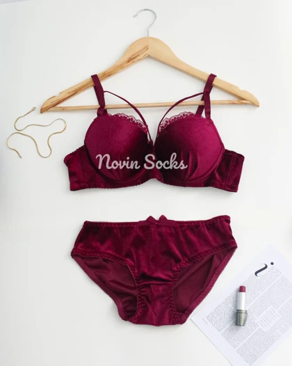 ست شورت و سوتین مخمل سایز 75